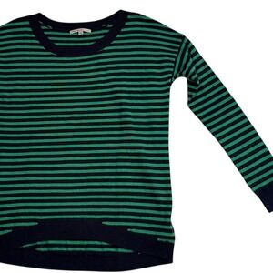 GAP Green Navy Striped Sweater Classic Preppy Casual Knit Pullover Women XS